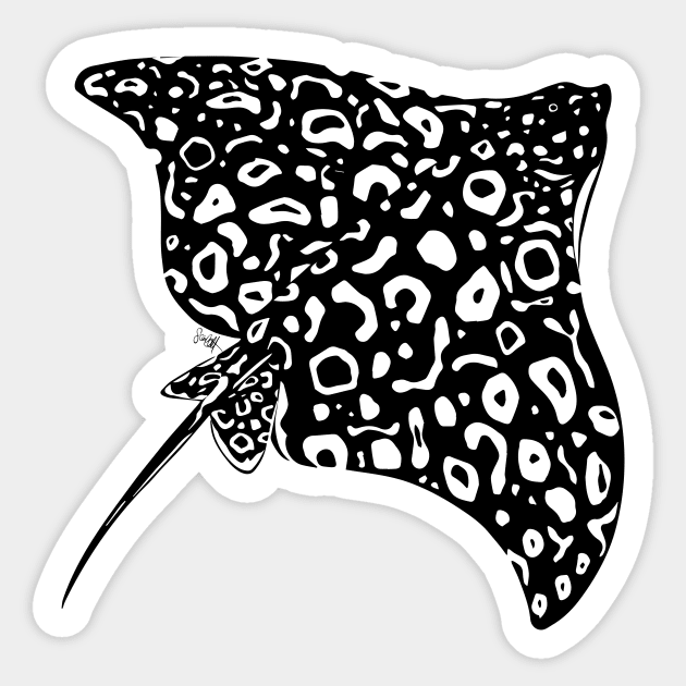 Flying Eagle Ray Sticker by scarlettbaily